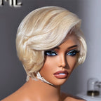 Glueless HD Lace Pixie T-Part Lace Human Hair Wig - Red | 8"-14"