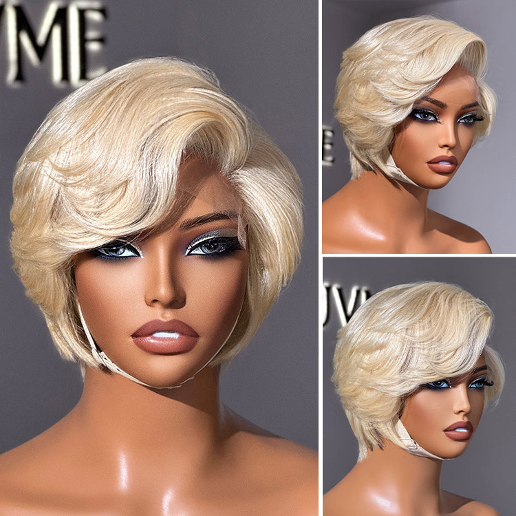 Glueless HD Lace Pixie T-Part Lace Human Hair Wig - Red | 8"-14"