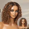 Glueless Curly T-Part Lace Human Hair Wig - Grey | 10"-28"