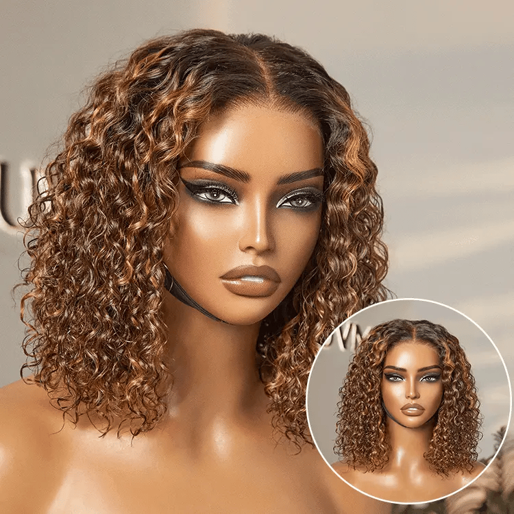 Glueless Curly T-Part Lace Human Hair Wig - Grey | 10"-28"