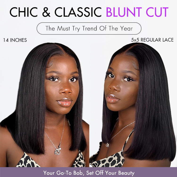 Glueless Bob 5X5 Closure Human Hair Wig - Blonde Pre-Plucked | 8"-14"