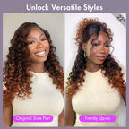 Glueless HD Lace Curly T-Part Lace Human Hair Wig - Red | 10"-28"