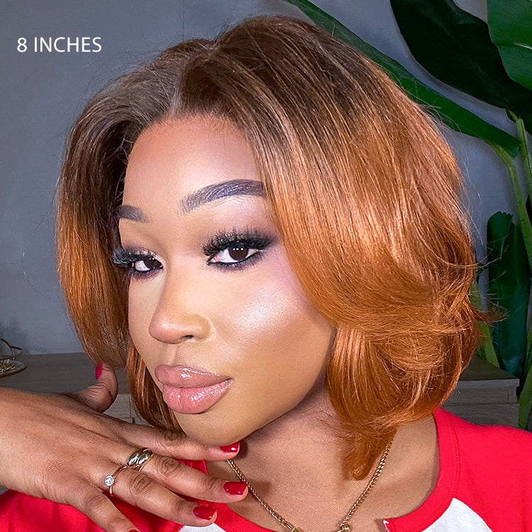 Glueless HD Lace Pixie T-Part Lace Human Hair Wig - Red | 8"-14"