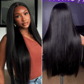 Glueless Straight T-Part Lace Human Hair Wig - Blonde | 10"-28"