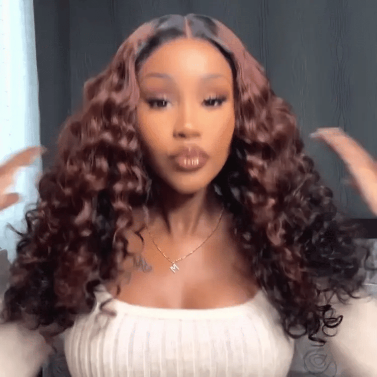 Glueless Curly 5X5 Closure Human Hair Wig - Red | 10"-28"