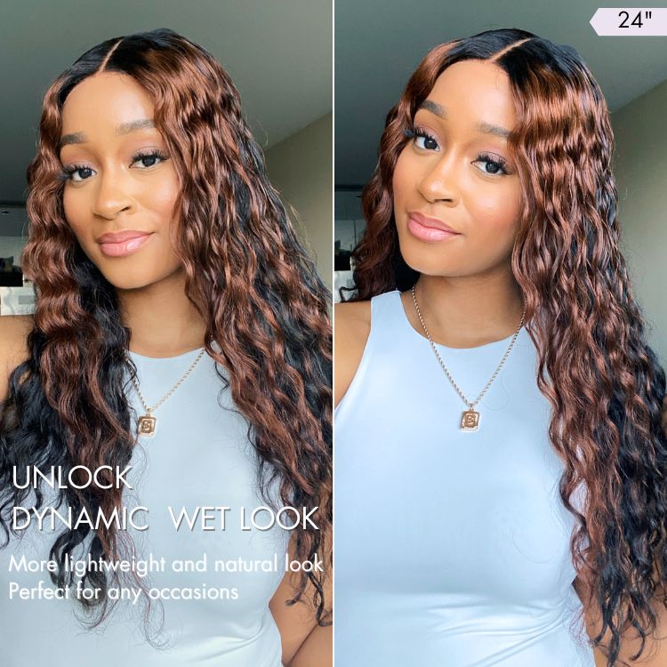 Glueless Curly 5X5 Closure Human Hair Wig - Red | 10"-28"