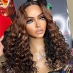 Glueless Curly 5X5 Closure Human Hair Wig - Red | 10"-28"