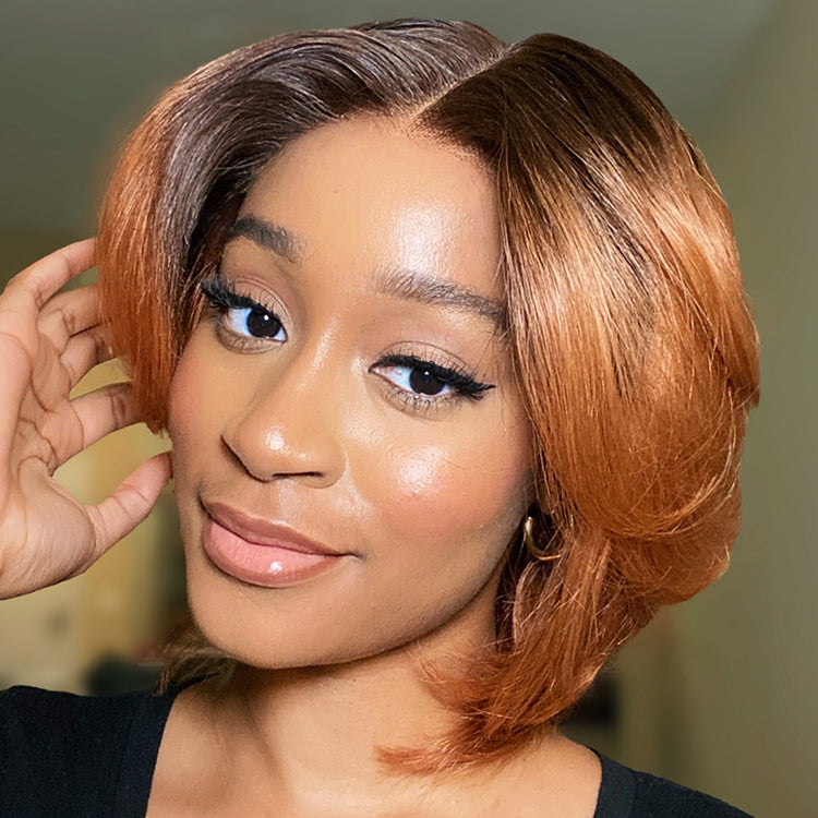 Glueless HD Lace Pixie T-Part Lace Human Hair Wig - Red | 8"-14"