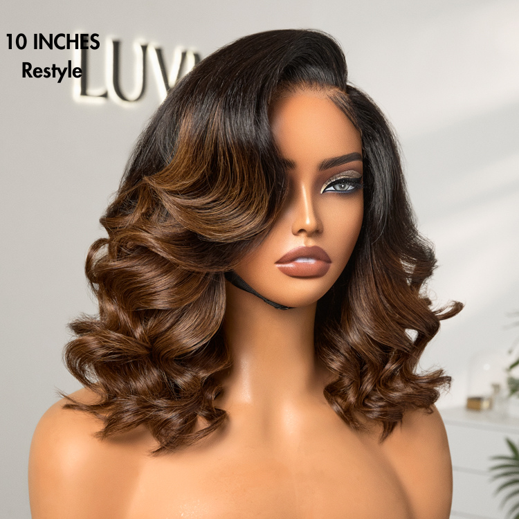 Glueless Loose Wave T-Part Lace Human Hair Wig - Red | 10"-28"