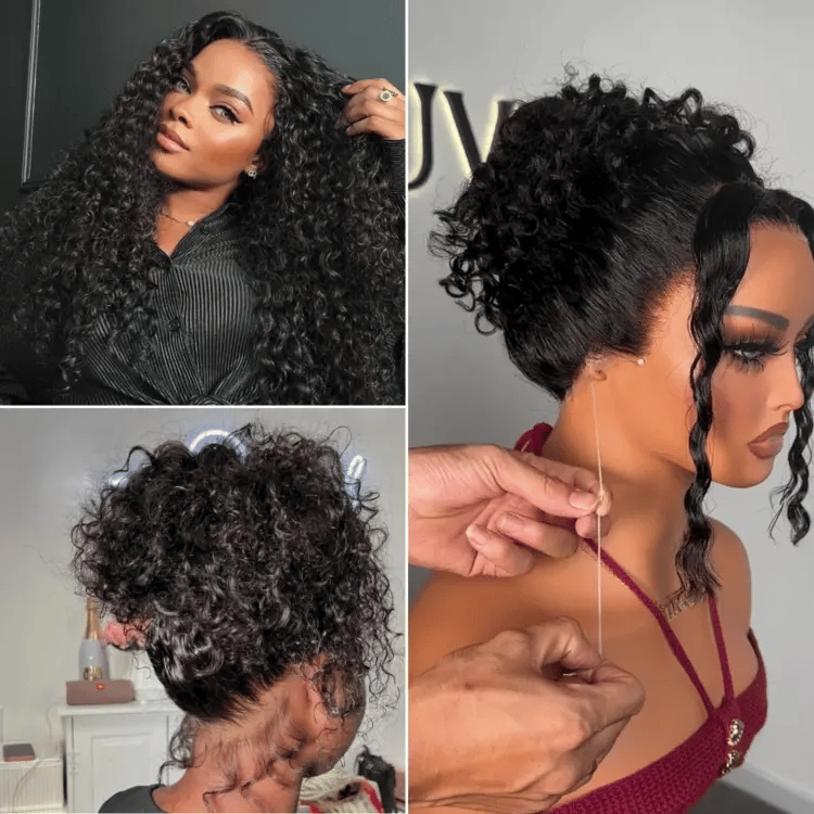 Glueless Curly T-Part Lace Human Hair Wig - Blonde | 10"-28"