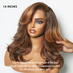 Glueless HD Lace Layered T-Part Lace Human Hair Wig - Red | 8"-14"