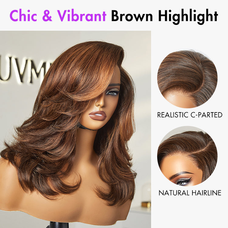 Glueless HD Lace Layered T-Part Lace Human Hair Wig - Red | 8"-14"