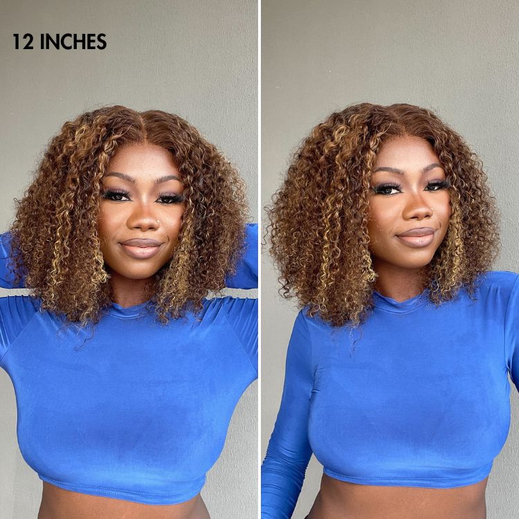 Glueless HD Lace Curly T-Part Lace Human Hair Wig - Red 180% Density | 10"-28"