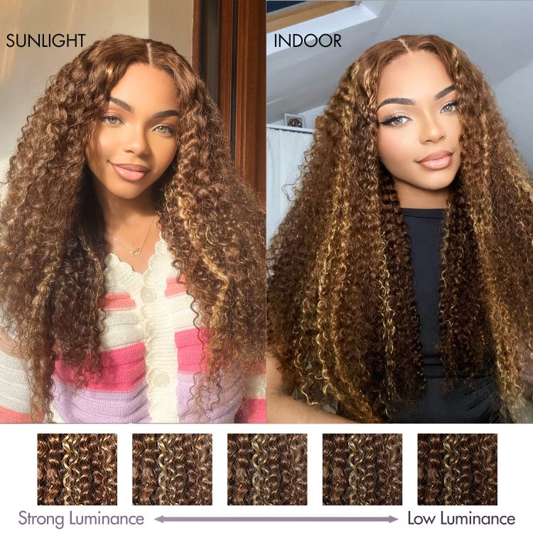 Glueless HD Lace Curly T-Part Lace Human Hair Wig - Red 180% Density | 10"-28"