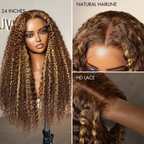 Glueless HD Lace Curly T-Part Lace Human Hair Wig - Red 180% Density | 10"-28"