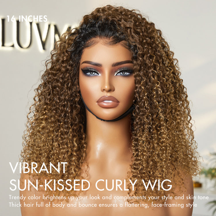 Glueless Curly T-Part Lace Human Hair Wig - Red | 10"-28"