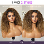 Glueless Curly T-Part Lace Human Hair Wig - Red | 10"-28"