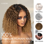 Glueless Curly T-Part Lace Human Hair Wig - Red | 10"-28"