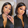 Glueless Bob 5X5 Closure Human Hair Wig with Bangs | 8"-14"