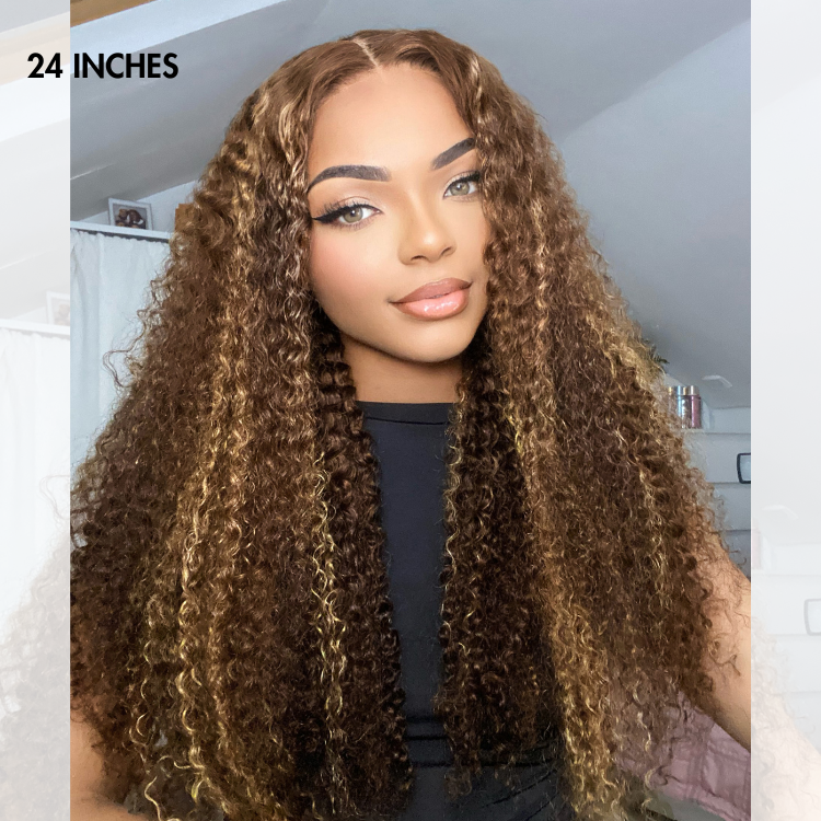 Glueless HD Lace Curly T-Part Lace Human Hair Wig - Red 180% Density | 10"-28"