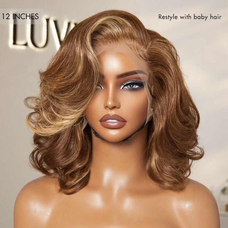 Glueless Body Wave 13X4 Frontal Human Hair Wig - Highlight | 10"-28"