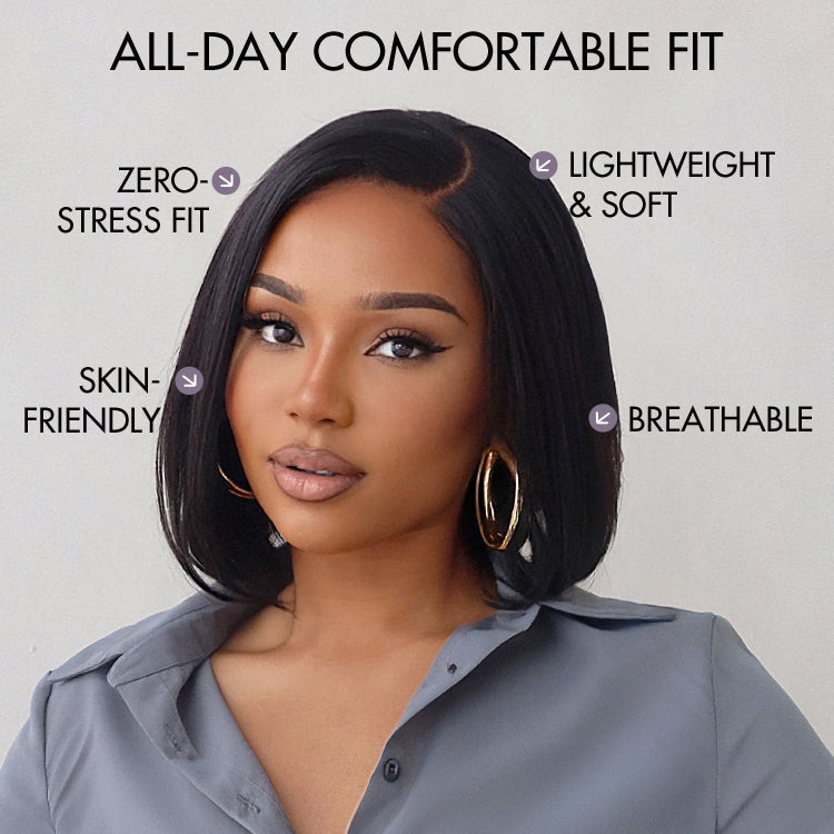 Glueless HD Lace Bob T-Part Lace Human Hair Wig - Blonde | 8"-14"