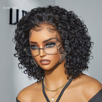 Glueless Curly Human Hair Wig - Grey | 8"-14"