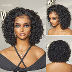 Glueless Curly Human Hair Wig - Grey | 8"-14"