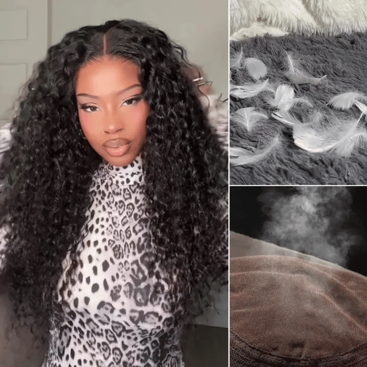 Glueless Curly T-Part Lace Human Hair Wig - Blonde | 10"-28"