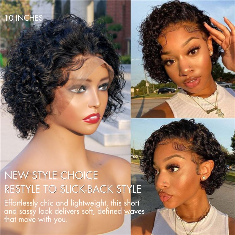 Glueless Curly 13X4 Frontal Human Hair Wig - Blonde Pre-Plucked 180% Density | 8"-14"