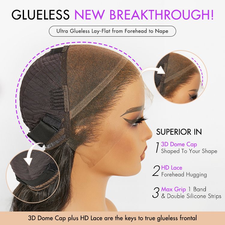 Glueless HD Lace Kinky Straight T-Part Lace Human Hair Wig - Blonde | 10"-28"