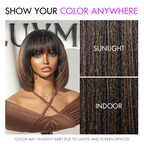 Layered Human Hair Wig - Purple with Bangs | 8"-14"
