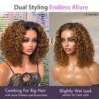 Glueless Curly T-Part Lace Human Hair Wig - Grey | 10"-28"