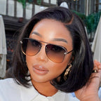 Glueless Bob V-Part Human Hair Wig - Grey | 8"-14"