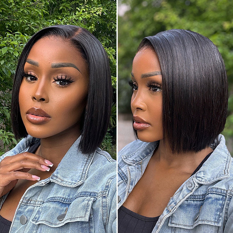 Glueless Bob T-Part Lace Human Hair Wig - Blonde | 8"-14"
