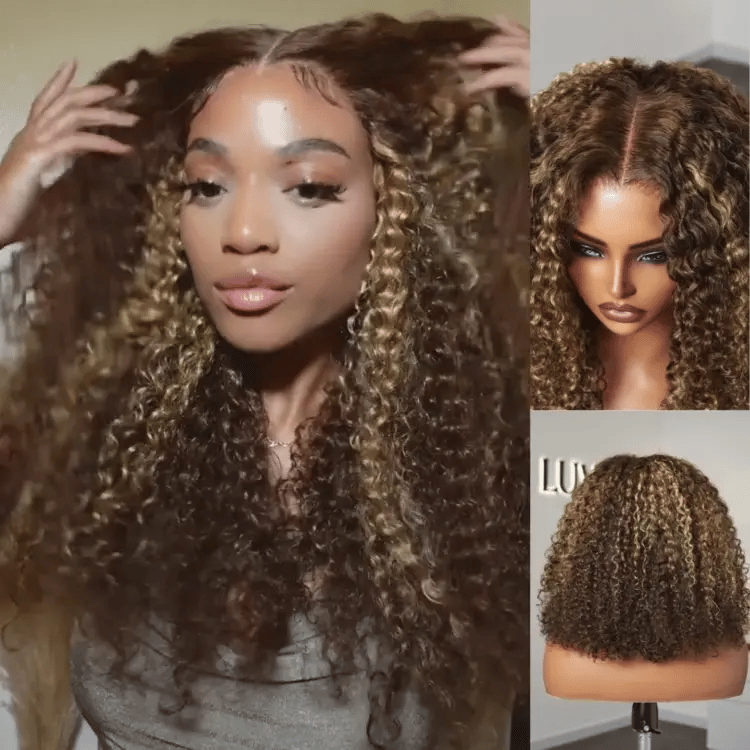Glueless HD Lace Curly T-Part Lace Human Hair Wig - Red 180% Density | 10"-28"