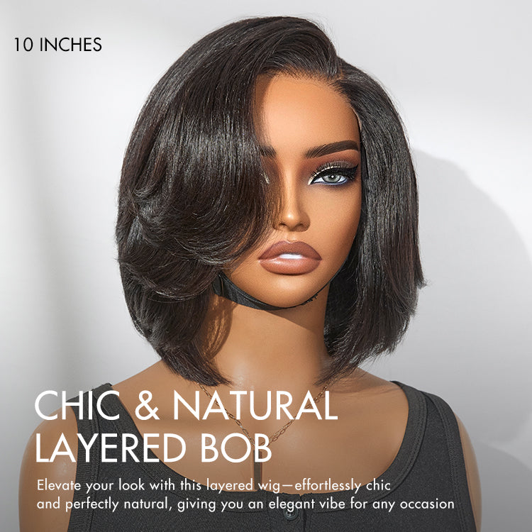 Glueless HD Lace Layered T-Part Lace Human Hair Wig - Red | 8"-14"