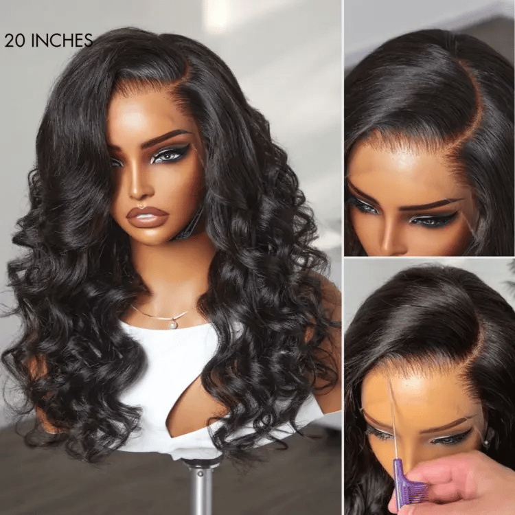 Glueless HD Lace Body Wave T-Part Lace Human Hair Wig - Blonde | 10"-28"
