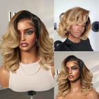 Glueless Body Wave 13X4 Frontal Human Hair Wig - Highlight | 10"-28"