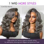 Glueless HD Lace Layered T-Part Lace Human Hair Wig - Grey | 10"-28"