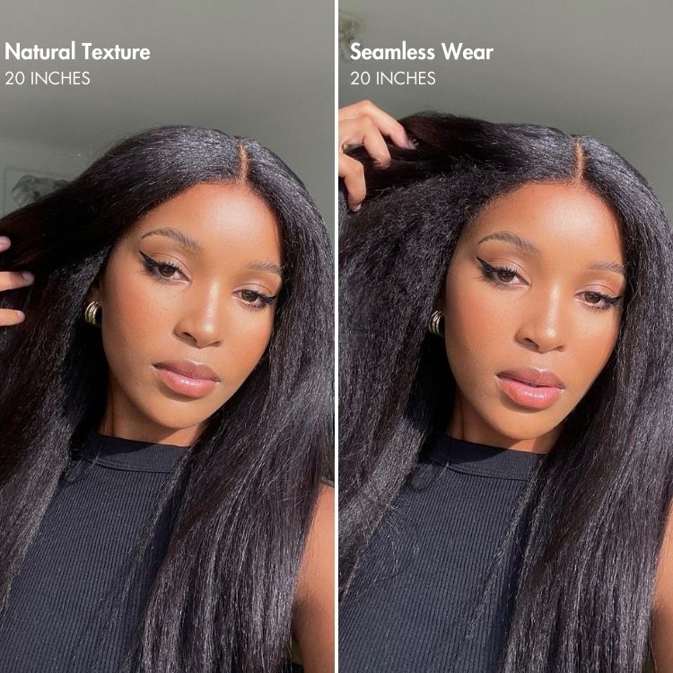 Kinky Straight V-Part Human Hair Wig | 10"-28"