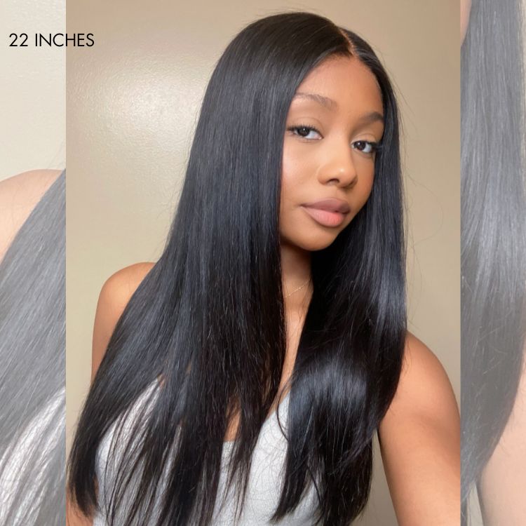 Straight V-Part Human Hair Wig | 10"-28"