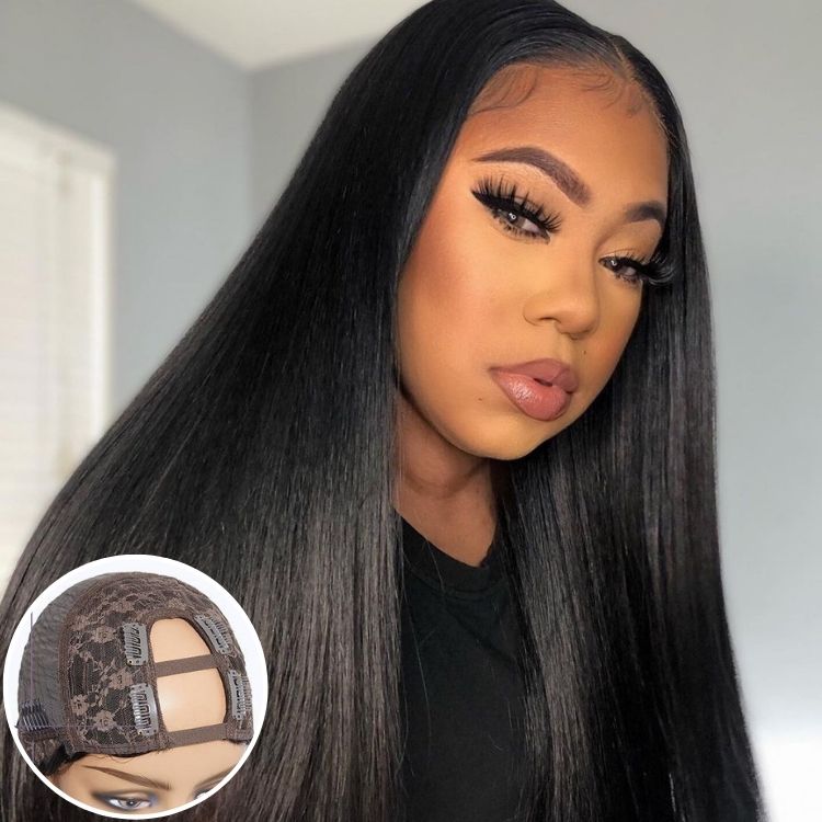 Straight V-Part Human Hair Wig | 10"-28"