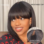 Layered Human Hair Wig - Purple | 8"-14"