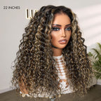 Glueless Curly T-Part Lace Human Hair Wig - Highlight | 10"-28"