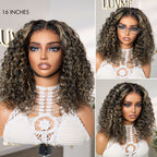 Glueless Curly T-Part Lace Human Hair Wig - Blonde | 10"-28"