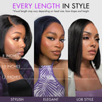 Glueless Bob 5X5 Closure Human Hair Wig with Bangs | 8"-14"