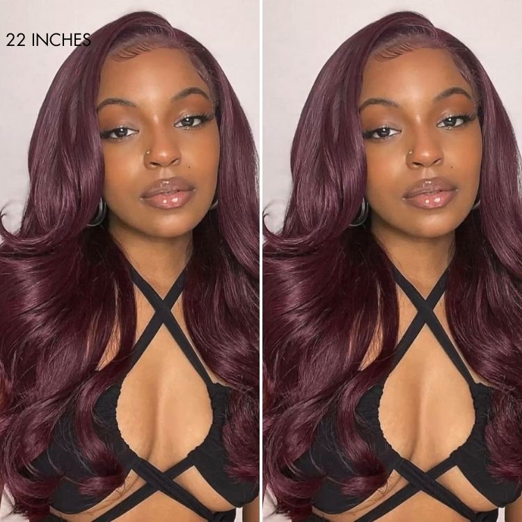 Glueless Layered T-Part Lace Human Hair Wig - Red | 10"-28"