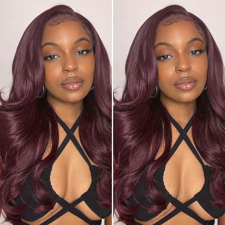 Glueless Layered T-Part Lace Human Hair Wig - Red | 10"-28"
