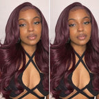 Glueless Layered T-Part Lace Human Hair Wig - Red | 10"-28"